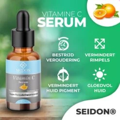 Seidon™ Vitamine C Serum & Hyaluronzuur Serum - Inclusief Dermaroller - Premium Edition - Anti Aging - Gezichtsverzorging - Anti Rimpel – 2 DUOPACK - 60mL -Verzorgingsproducten 1200x1200 916