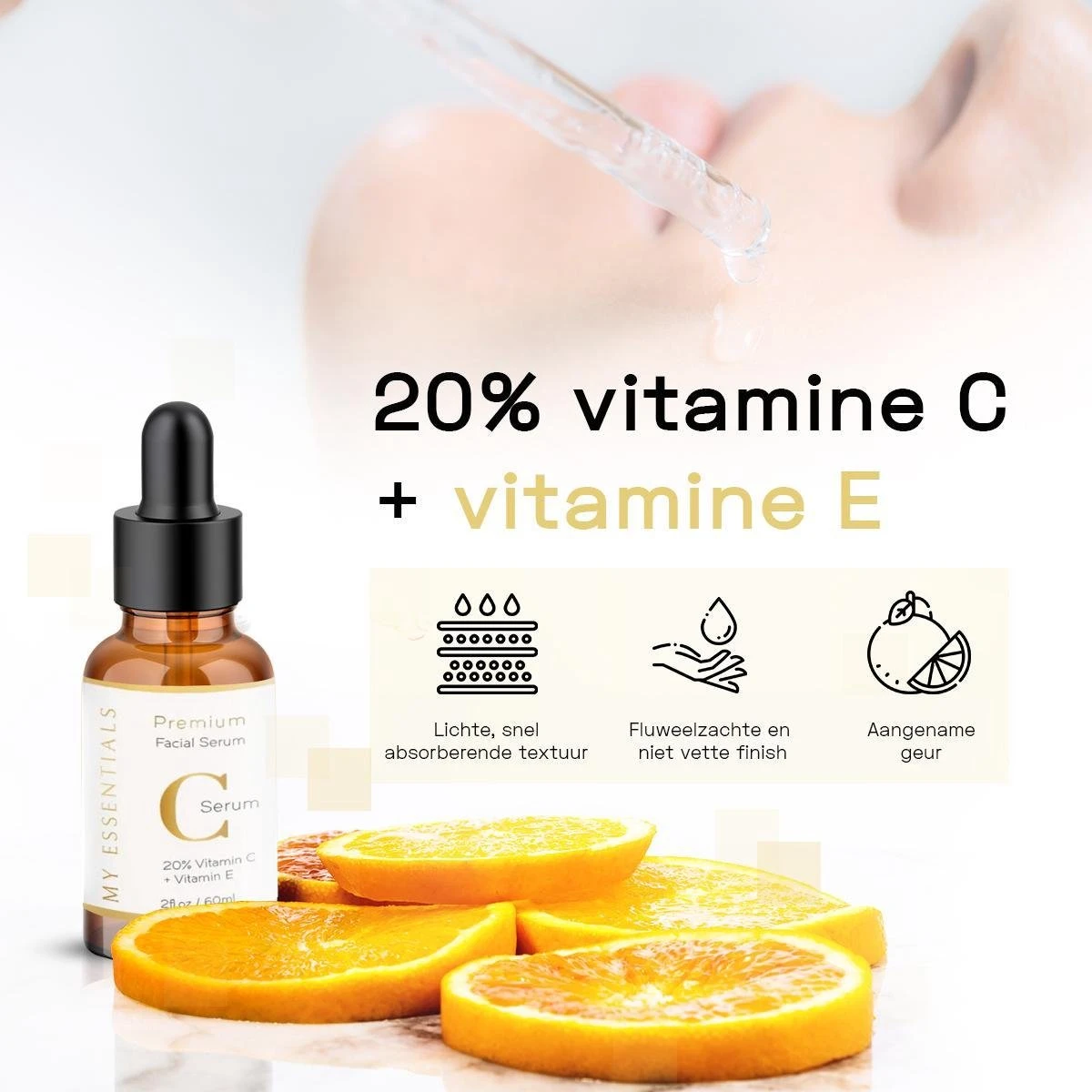 Essentials Premium Vitamin C Serum | 60 ML | 20% C Serum | Met Vitamine E | Gezichtsserum Vrouwen | Vitamine C Serum Gezicht | Vit C Serum | Anti Rimpel | Tegen Pigmentvlekken | 5 Essentials Premium Vitamin C Serum | 60 ML | 20% C Serum | Met Vitamine E | Gezichtsserum Vrouwen | Vitamine C Serum Gezicht | Vit C Serum | Anti Rimpel | Tegen Pigmentvlekken | - Afbeelding 5