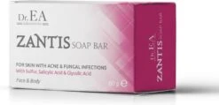 Dr EA Laboratories | Zantis | Medische Zeep Voor Gezicht En Lichaam | Voor Acne En Schimmelinfecties | Handzeep | Zwavel | Salicylzuur | Glycolzuur | Geel | Blok | 80 GR