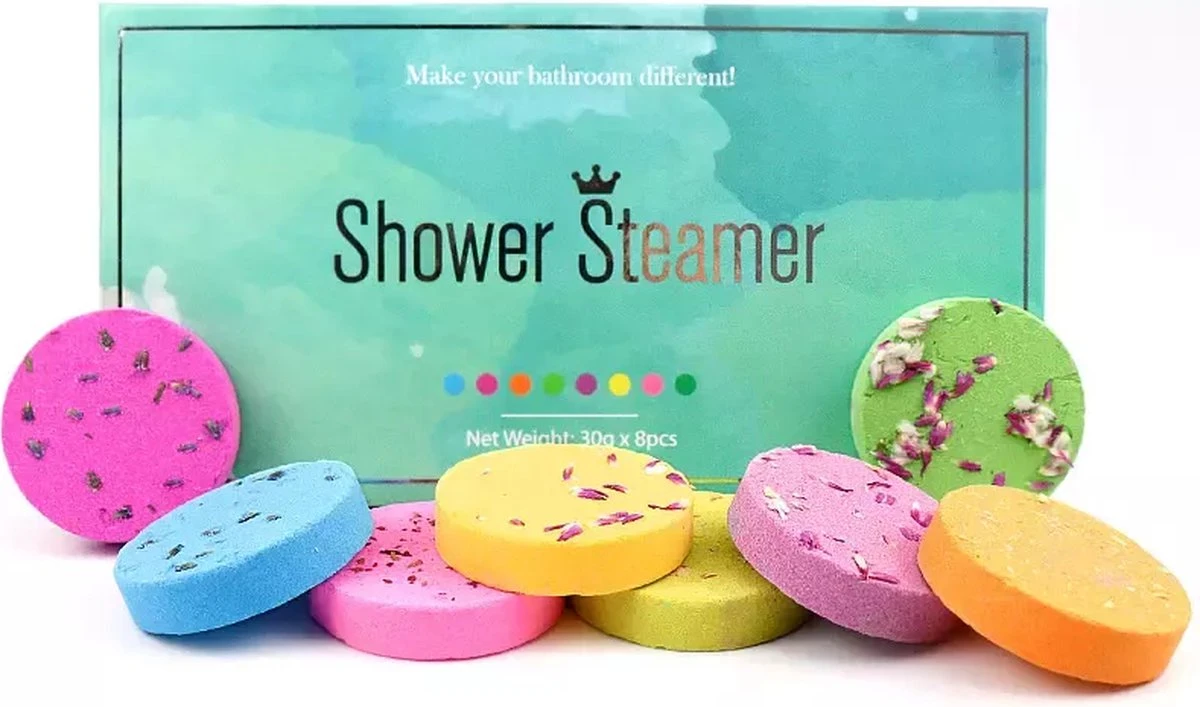 Shower Steamer - Bruisballen Voor Douche - 8 Verschillende Geuren - Verjaardag Cadeau - Stoom Tabletten - Aromatherapie - Organisch - ECO Friendly - Voor Haar 1 Shower Steamer - Bruisballen Voor Douche - 8 Verschillende Geuren - Verjaardag Cadeau - Stoom Tabletten - Aromatherapie - Organisch - ECO Friendly - Voor Haar
