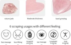 Merkloos Guasha© - Gua Sha Rozenkwarts Schraper - Massagehulpmiddel – Gezichtsmassage – Massage -Verzorgingsproducten 1200x762