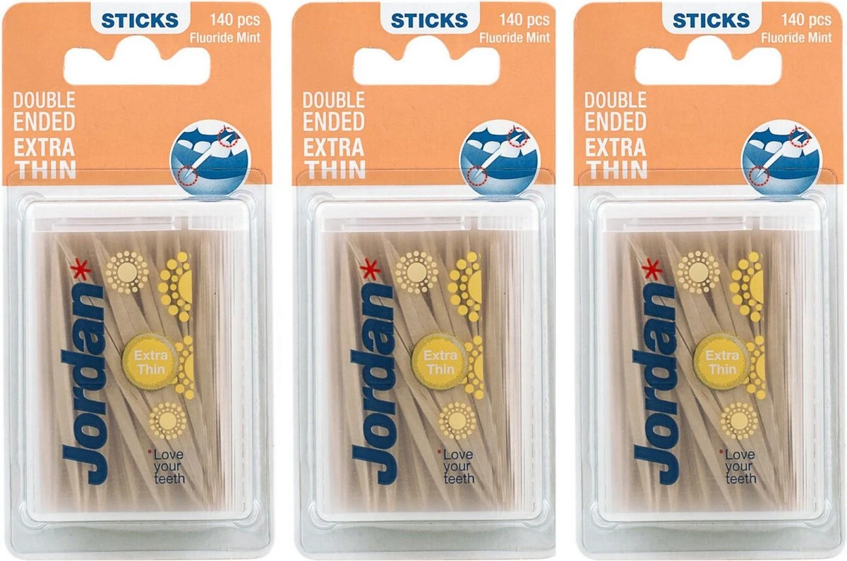 Jordan Extra Dun - 3x 140 St - Tandenstoker - Voordeelverpakking 1 Jordan Extra Dun - 3x 140 St - Tandenstoker - Voordeelverpakking