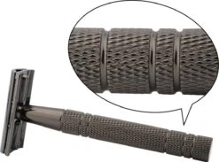 Safety Razor Scheermes + 20 Scheermesjes - Aluminium - Antraciet - Double Blade -Verzorgingsproducten 1200x890