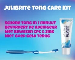 JuliBrite® Tong Gel (50ML) & Tongschraper - Reinigt Witte Tong Aanslag - Tegen Slechte Adem - Met Zink & CPC - Tongreiniger Set - Halitose & Beslagen Tong -Verzorgingsproducten 1200x959 2