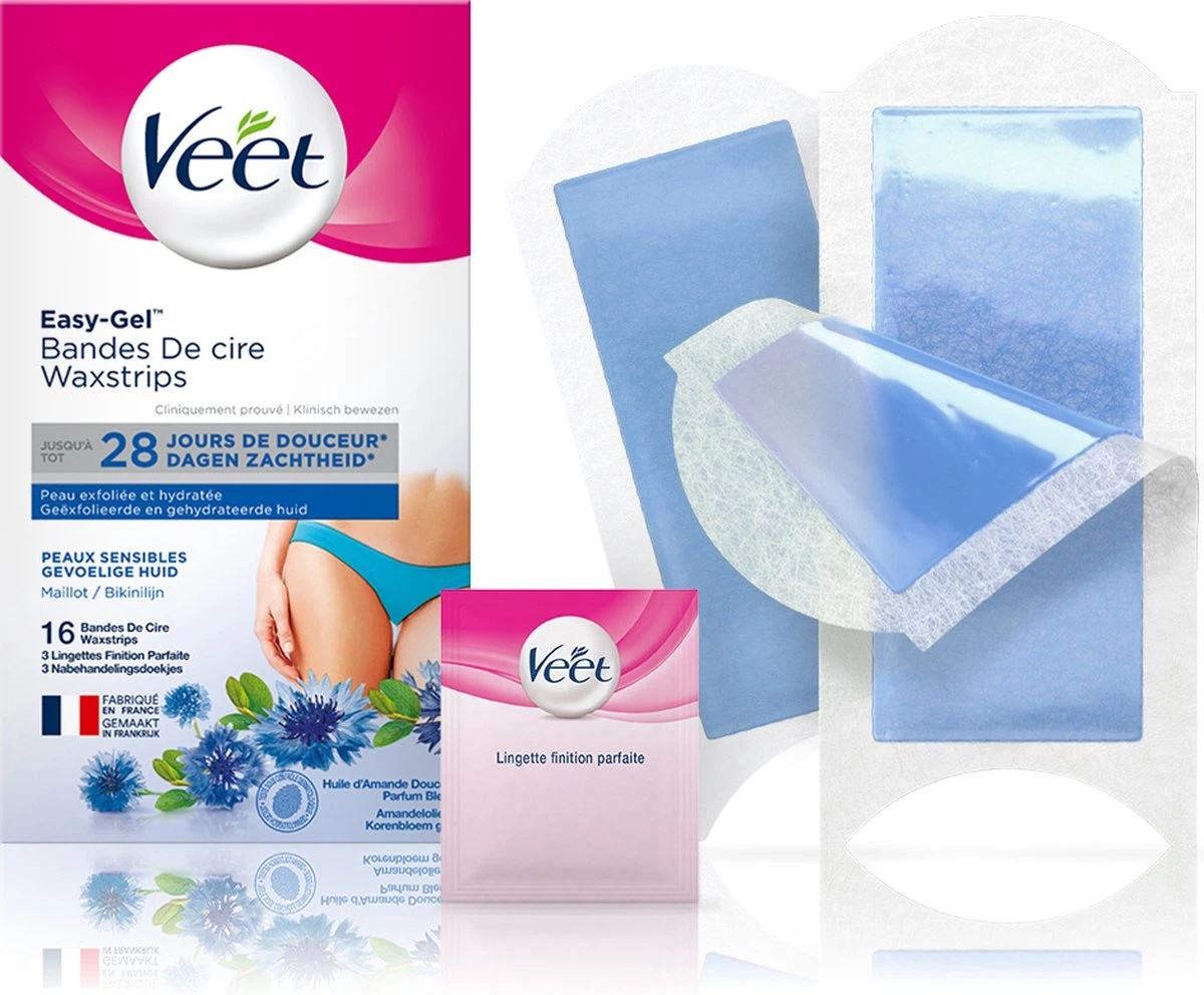Veet - Ontharingsstrips - Bikinilijn & Oksels - Gevoelige Huid - 16 Stuks 2 Veet - Ontharingsstrips - Bikinilijn & Oksels - Gevoelige Huid - 16 Stuks - Afbeelding 2