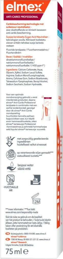 Elmex Anti Cariës Professional Tandpasta 4 X 75ml - Voordeelverpakking -Verzorgingsproducten 295x1200 2