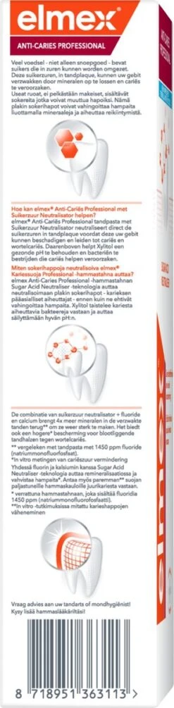Elmex Anti Cariës Professional Tandpasta 4 X 75ml - Voordeelverpakking -Verzorgingsproducten 295x1200 3