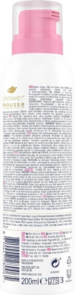 Dove Rose Oil Doucheschuim - 6 X 200 Ml - Voordeelverpakking -Verzorgingsproducten 308x1200 1