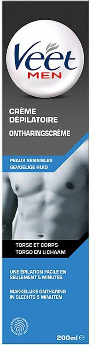 Veet - Ontharingscreme - Man - Gevoelige Huid - 200 Ml 1 Veet - Ontharingscreme - Man - Gevoelige Huid - 200 Ml