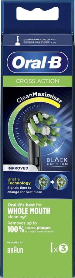 Oral B Oral-B CrossAction - Met CleanMaximiser-technologie - Opzetborstels - Zwart - 3 Stuks -Verzorgingsproducten 326x1200 7