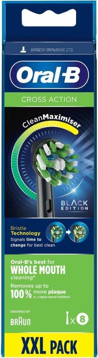 Oral B Oral-B CrossAction - Met CleanMaximiser-technologie - Opzetborstels - Zwart - 8 Stuks 4 Oral B Oral-B CrossAction - Met CleanMaximiser-technologie - Opzetborstels - Zwart - 8 Stuks - Afbeelding 4