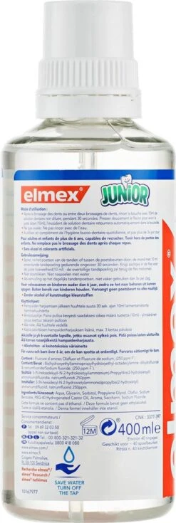 Elmex Junior (6-12 Jaar) Mondwater - 2 X 400ml - Voordeelverpakking -Verzorgingsproducten 403x1200 6