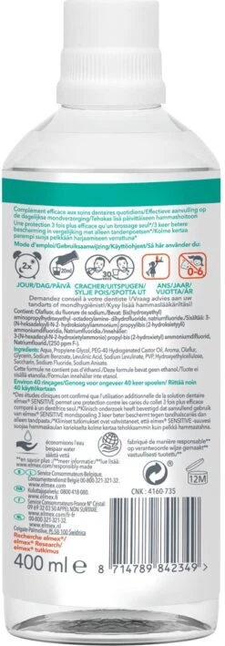 Elmex Sensitive Mondwater - 2 X 400 Ml - Voordeelverpakking 16 Elmex Sensitive Mondwater - 2 X 400 Ml - Voordeelverpakking -Verzorgingsproducten 418x1200 1
