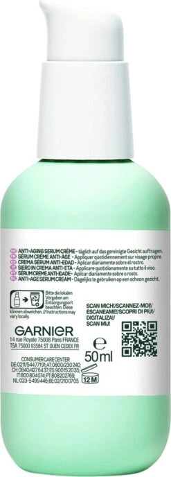 Garnier Bio Anti-Aging Serum Cream Met Hyaluronzuur - 50 Ml -Verzorgingsproducten 431x1200 1