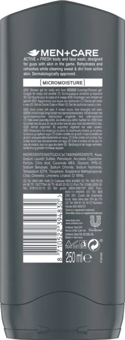 Dove Men+Care Sport Active Fresh - 6 X 250 Ml - Voordeelverpakking -Verzorgingsproducten 444x1200 2