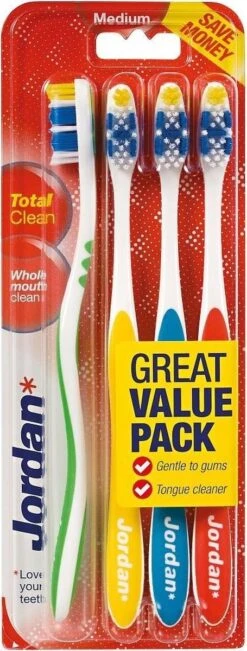 Jordan - Total Clean Tandenborstels Medium - 4 Stuks -Verzorgingsproducten 455x1200 1
