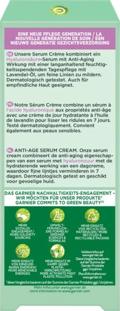 Garnier Bio Anti-Aging Serum Cream Met Hyaluronzuur - 50 Ml -Verzorgingsproducten 465x1200 4