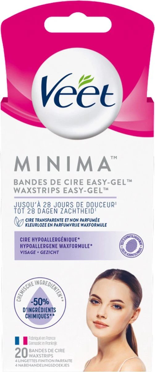 Veet Ontharingsstrips - Gezicht - Hypoallergene Minima - 20 Stuks 9 Veet Ontharingsstrips - Gezicht - Hypoallergene Minima - 20 Stuks - Afbeelding 9