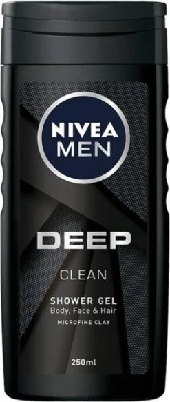 NIVEA MEN DEEP Clean Shower Gel - 6 X 250 Ml - Voordeelverpakking - Douchegel -Verzorgingsproducten 508x1200