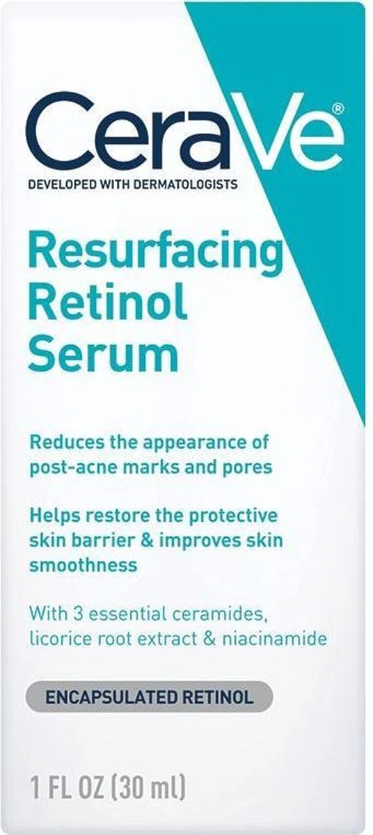 CeraVe Resurfacing Retinol Serum Tegen Restlittekentjes En Zichtbare Poriën, Voor Onzuivere Huid Met Neiging Tot Acne - 30 Ml 3 CeraVe Resurfacing Retinol Serum Tegen Restlittekentjes En Zichtbare Poriën, Voor Onzuivere Huid Met Neiging Tot Acne - 30 Ml - Afbeelding 3