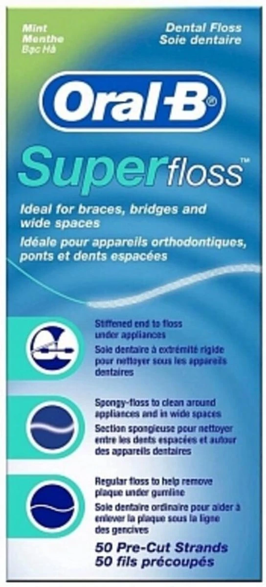Oral B Oral-B Superfloss - 50 Stuks - Flosdraad 5 Oral B Oral-B Superfloss - 50 Stuks - Flosdraad - Afbeelding 5