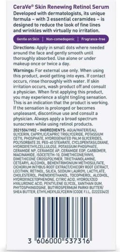 CeraVe Anti Aging Retinol Serum - Helpt Fijne Lijntjes En Rimpels Te Verminderen -Verzorgingsproducten 573x1200