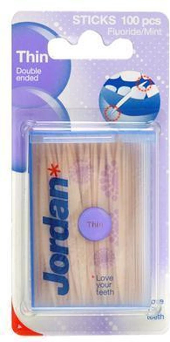 Jordan Tandenstoker Dun - 3x 100 Stuks - Voordeelverpakking 2 Jordan Tandenstoker Dun - 3x 100 Stuks - Voordeelverpakking - Afbeelding 2