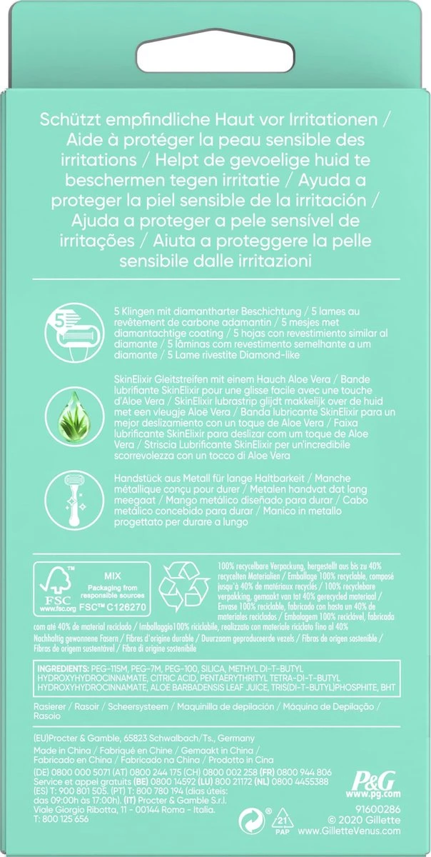 Gillette Venus Deluxe Smooth Sensitive RoseGold Scheersysteem Voor Vrouwen - Scheermes 6 Gillette Venus Deluxe Smooth Sensitive RoseGold Scheersysteem Voor Vrouwen - Scheermes - Afbeelding 6