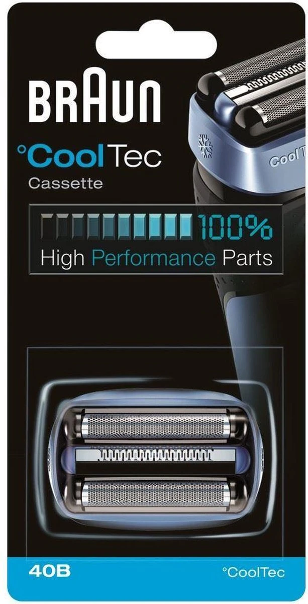 Braun Cooltec 40B Cassette Blauw - Vervangend Scheerblad 3 Braun Cooltec 40B Cassette Blauw - Vervangend Scheerblad - Afbeelding 3