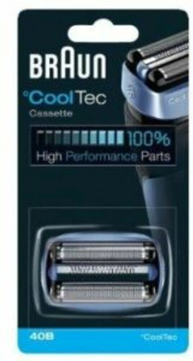 Braun Cooltec 40B Cassette Blauw - Vervangend Scheerblad 1 Braun Cooltec 40B Cassette Blauw - Vervangend Scheerblad