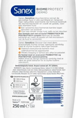 Sanex BiomeProtect Dermo Sensitive Douchegel - 6 X 250ml - Voordeelverpakking -Verzorgingsproducten 781x1200