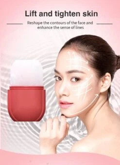 Gezicht Roller Siliconen - Gezicht - IJs Roller - Ice Roller - Massage - Facial Massage Roller - Skin Care Hand Massage - Gezichtsmassage - Gezichtroller - Beauty - Roze -Verzorgingsproducten 879x1200 1