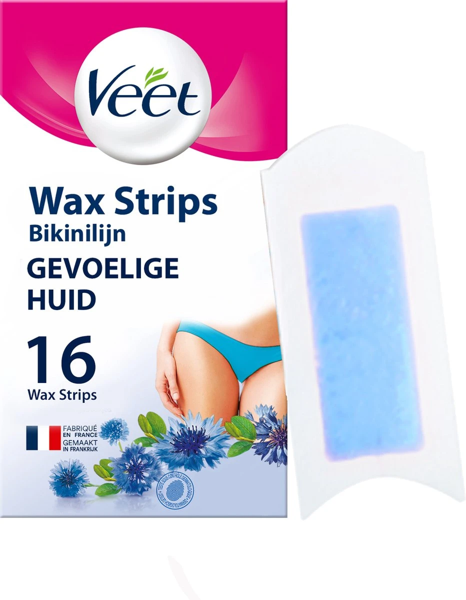 Veet - Ontharingsstrips - Bikinilijn & Oksels - Gevoelige Huid - 16 Stuks 1 Veet - Ontharingsstrips - Bikinilijn & Oksels - Gevoelige Huid - 16 Stuks