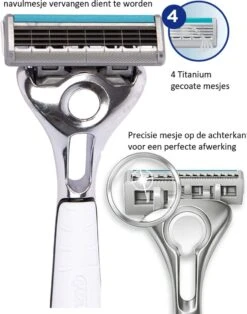 Wilkinson Sword Quattro Titanium Sensitive Scheerapparaat + 9 Scheermessen -Verzorgingsproducten 943x1200