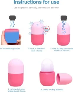 Gezicht Roller Siliconen - Gezicht - IJs Roller - Ice Roller - Massage - Facial Massage Roller - Skin Care Hand Massage - Gezichtsmassage - Gezichtroller - Beauty - Roze -Verzorgingsproducten 946x1200 5