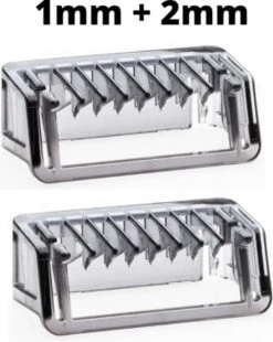 Merkloos Philips Opzetkam Oneblade - 1mm + 2mm - 2 STUKS - Kam Opzetstuk Oneblade Scheerapparaat - Geschikt Voor Philips Zie Type!